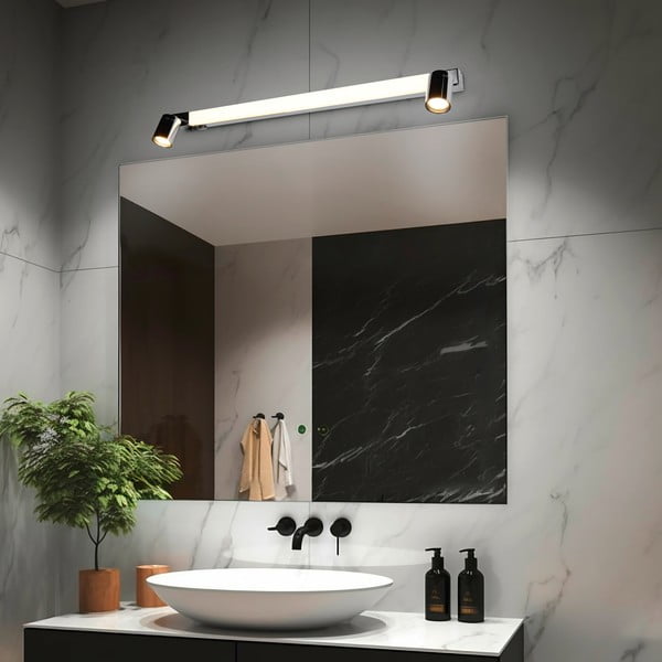 Spīdīgas sudraba krāsas LED sienas lampa Enrico – Trio-image-1