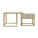 Krēmkrāsas/zelta krāsas žurnālgaldiņi ar marmora imitāciju (2 gab.) 50x70 cm Beauty – Mauro Ferretti