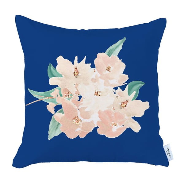 Zila un rozā spilvendrāna Mike & Co. NEW YORK Honey Blossom, 43 x 43 cm