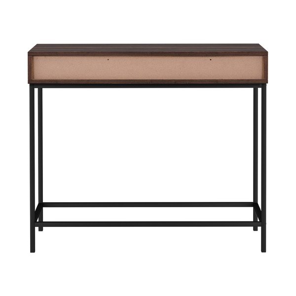 Tumši brūns konsoles galds ar valrieksta koka imitācijas galda virsmu 35x90 cm Celine – Støraa-image-2
