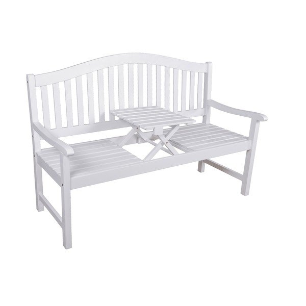 Balts masīvkoka dārza sols Singapore – Garden Pleasure-image-1