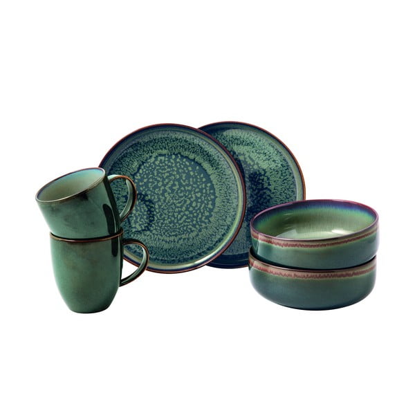 6 zaļu porcelāna trauku komplekts Villeroy & Boch Like Crafted