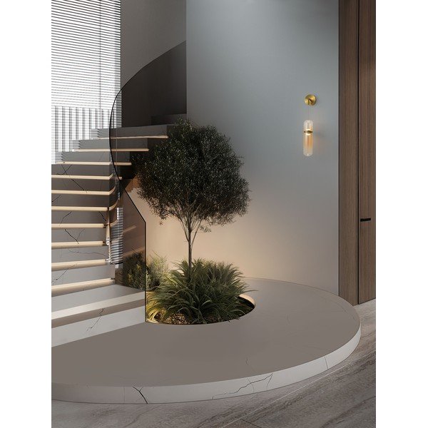 Zelta krāsas stikla LED sienas lampa ar regulējamu spilgtumu Norma – Nova Luce-image-1