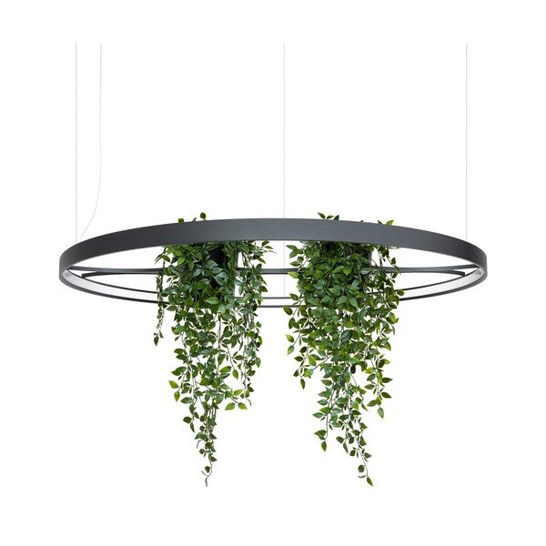 Melna alumīnija LED piekaramā lampa ø 110 cm RIO – Thoro