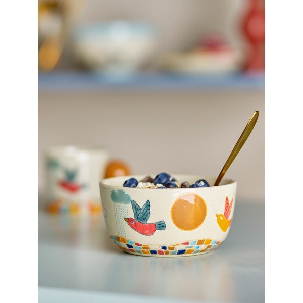 Krēmkrāsas akmensmasas bērnu bļoda ø 12 cm Colorine – Bloomingville Mini-image-1