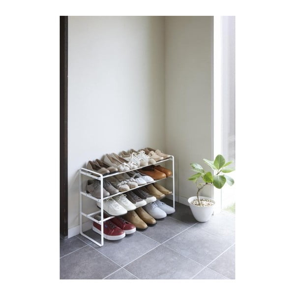 Balts regulējams apavu plaukts ar 3 līmeņiem YAMAZAKI Maebashi-image-1