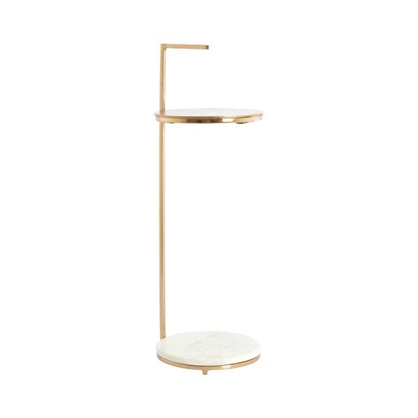 Apaļš sānu galdiņš ar marmora virsmu ø 26 cm Leda – Light & Living