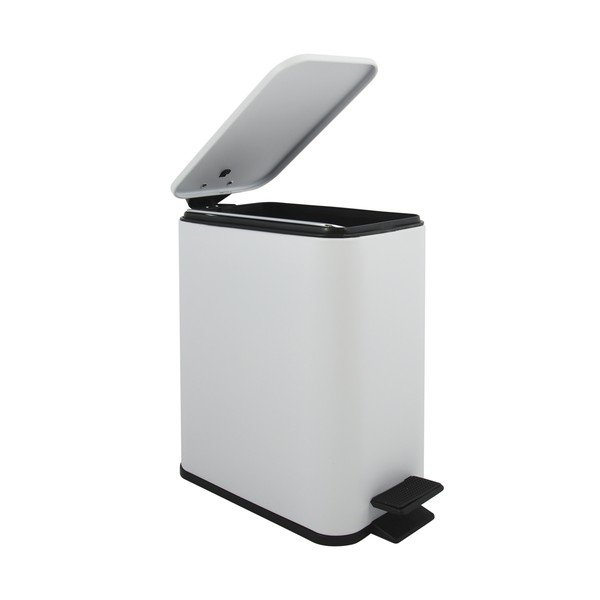 Matēti balta tērauda atkritumu tvertne ar pedāli 5 l   Erik – Spirella-image-2