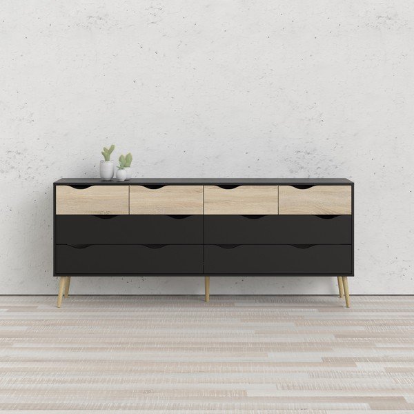 Melna kumode Tvilum Oslo, 196 x 82 cm-image-1