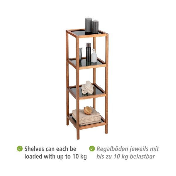 Melns/dabīga toņa stikla vannas istabas plaukts 36x112 cm Fondi – Wenko-image-4