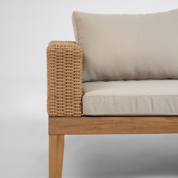 Dārza dīvāns ar smilškrāsas spilveniem Kave Home Acae-image-1