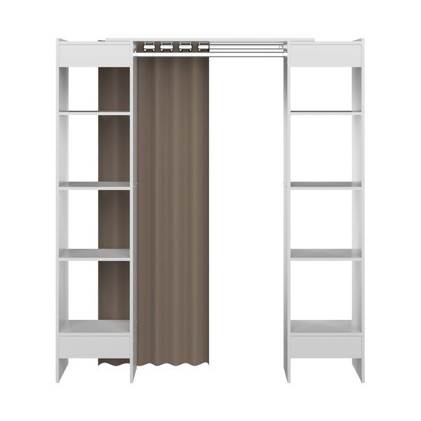 Balts/gaiši brūns atvērta tipa drēbju skapis 185x182 cm Tom – TemaHome-image-3