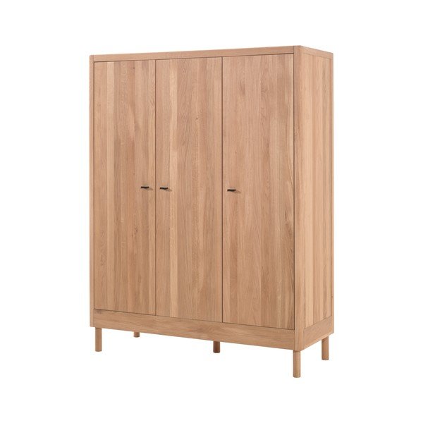 Dabīga toņa ozola masīvkoka bērnu drēbju skapis 146x190x55 cm Forrest – Vipack