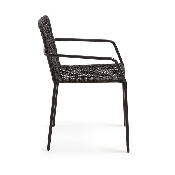 Melns dārza krēsls ar tērauda konstrukciju Kave Home Bomer-image-2