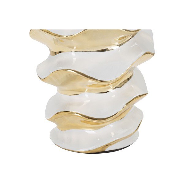 Balta/zelta krāsas keramikas galda lampa ar auduma abažūru (augstums 53 cm) Glam Space – Mauro Ferretti-image-4