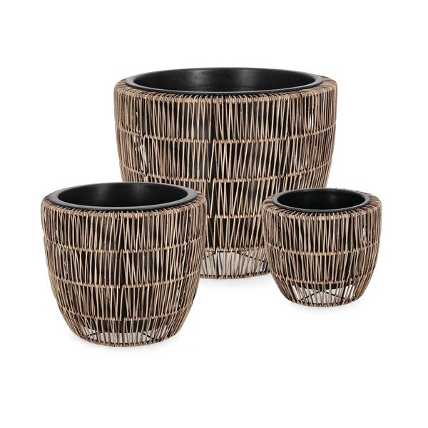 Plastmasas/mākslīgās rotangpalmas puķu podi (3 gab.) ø 44 cm Ayun – Bizzotto