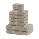 Bēši frotē kokvilnas dvieļi komplektā (10 gab.) Marina – DecoKing