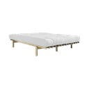 Divguļamā gulta no priedes koka ar matraci Karup Design Pace Double Latex Natural Clear Natural, 180 x 200 cm