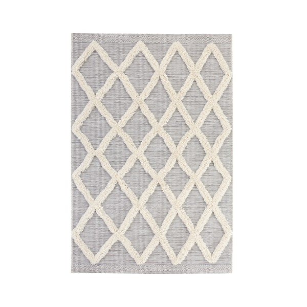 Pelēks paklājs Mint Rugs Handira Grid, 230 x 155 cm