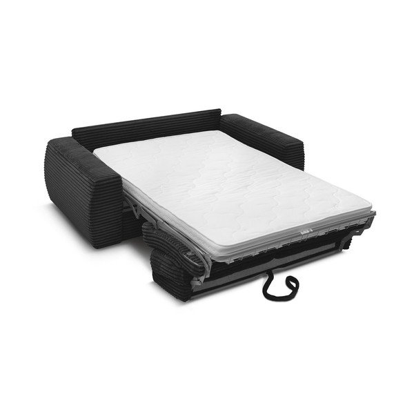 Melns velveta dīvāns gulēšanai/salokāms 240 cm Hugo – Bobochic Paris-image-4