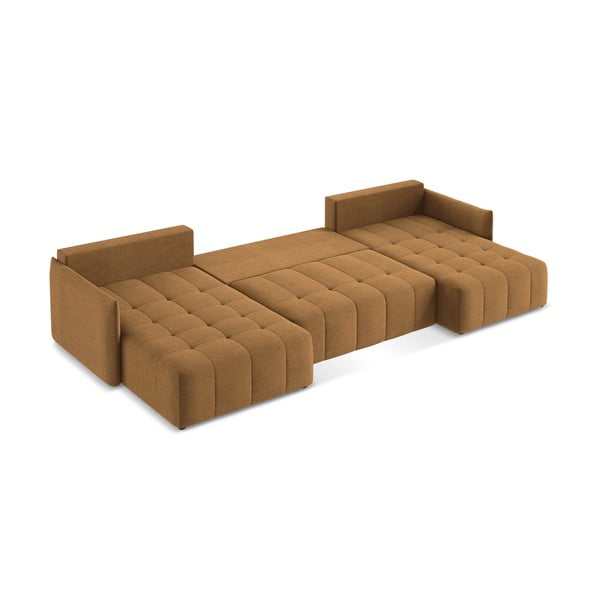 Terakotas oranžs salokāms/ar uzglabāšanas vietu (U veida) stūra dīvāns Moku – Makamii-image-3