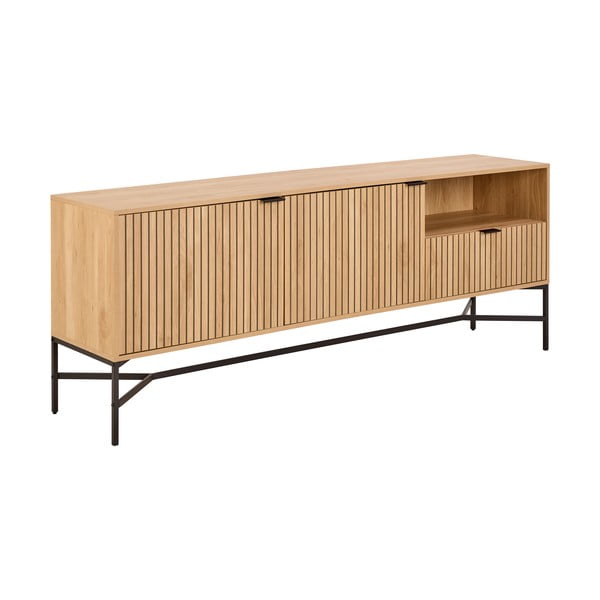 Dabīga toņa kumode ar ozolkoka imitāciju 180x70x40 cm Jaipur – Actona-image-1