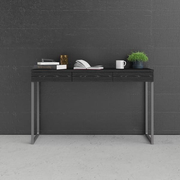 Melns rakstāmgalds Tvilum Function Plus, 126 x 52 cm-image-1
