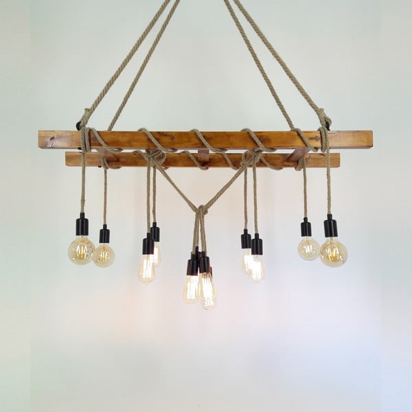 Griestu lampa no priedes masīvkoka Merdiven-image-1