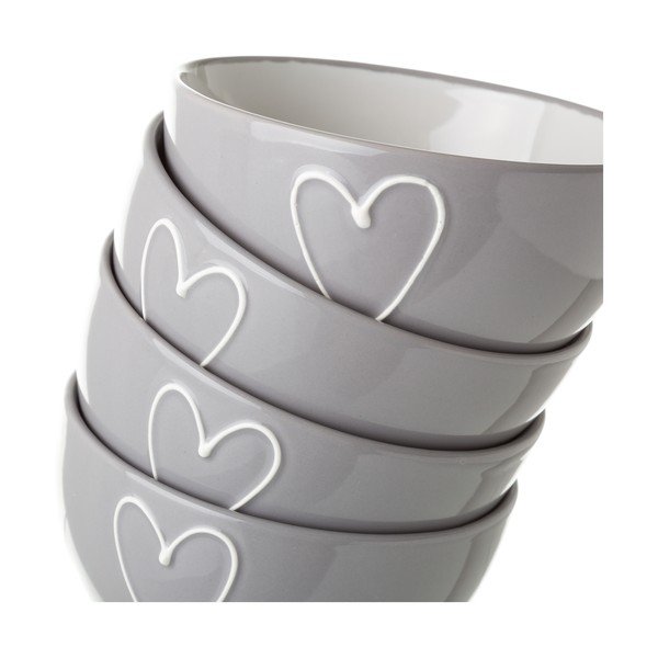 Pelēks keramikas trauks Unimasa Heart, 580 ml-image-2