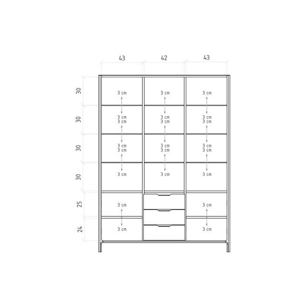 Dabīga toņa ozola masīvkoka vitrīna 140x188 cm Twig – The Beds-image-4