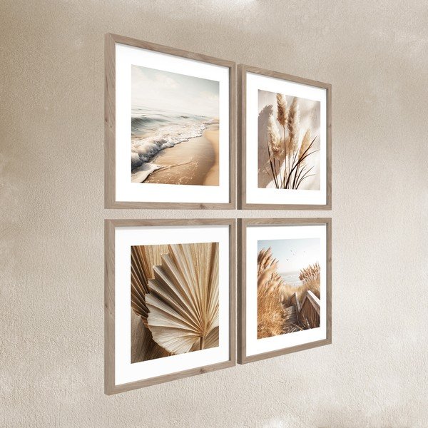 Drukātas gleznas (4 gab.) ar rāmi 30x30 cm Boho Dreams – Styler-image-3