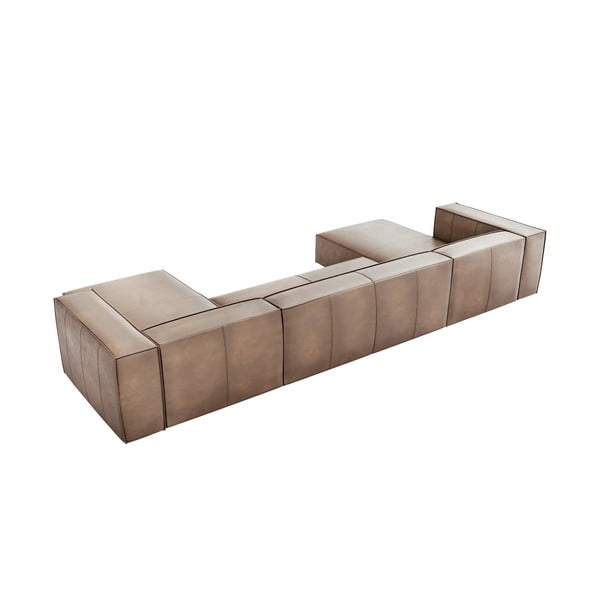 Gaiši brūns ādas stūra dīvāns (U veida) Madame – Windsor & Co Sofas-image-3