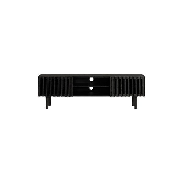 Melns TV galdiņš ar oškoka imitāciju 160x50x43 cm Sion – Jotex-image-2