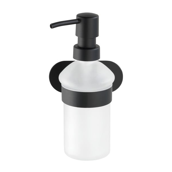 Sienas ziepju dozators ar matēti melnu nerūsējošā tērauda turētāju Wenko Orea Turbo-Loc®-image-2