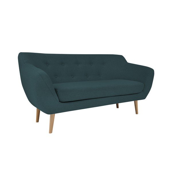 Tumši zils divvietīgs dīvāns ar gaišām kājām Mazzini Sofas Sicile-image-2