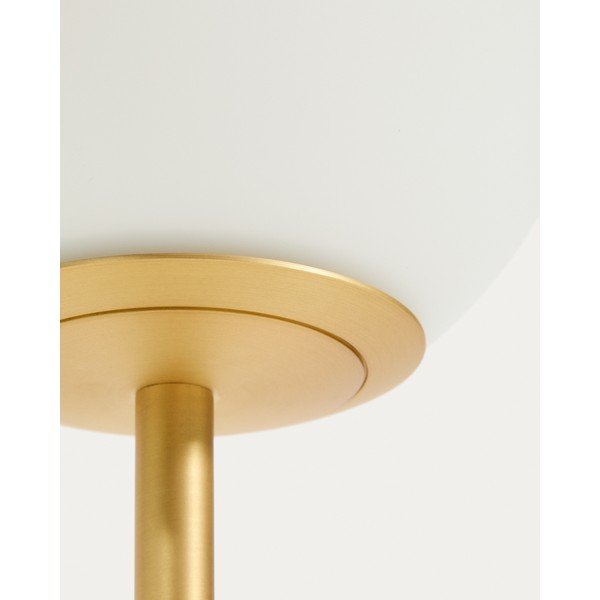 Balta/zelta krāsas galda lampa ar stikla abažūru (augstums 35 cm) Brisia – Kave Home-image-2