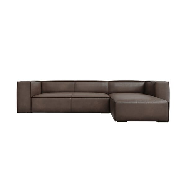 Brūns ādas stūra dīvāns (labais stūris) Madame – Windsor & Co Sofas
