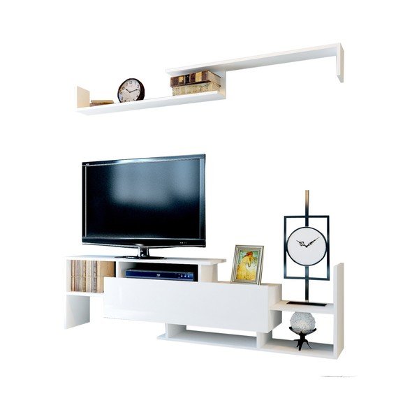 Balts TV plauktu komplekts 154x42 cm Dream – Kalune Design-image-2