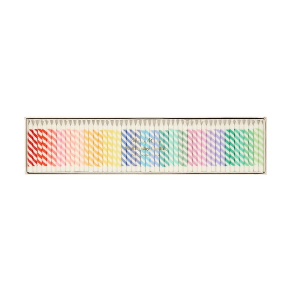 Sveces tortei (50 gab.) Rainbow Striped Mini – Meri Meri
