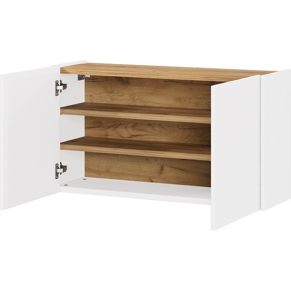 Balts piekarināms skapītis ar ozolkoka imitāciju 93x52x29 cm Libbiano – Germania-image-2