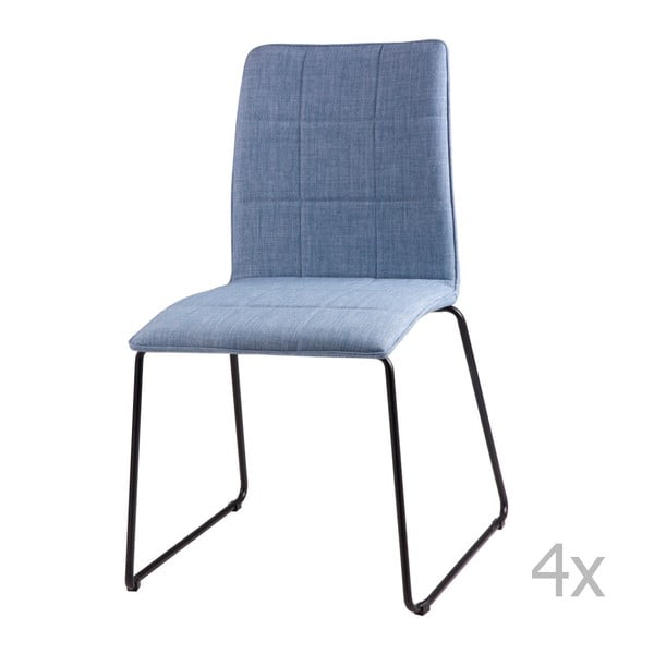 4 gaiši zilu ēdamistabas krēslu komplekts sømcasa Malina