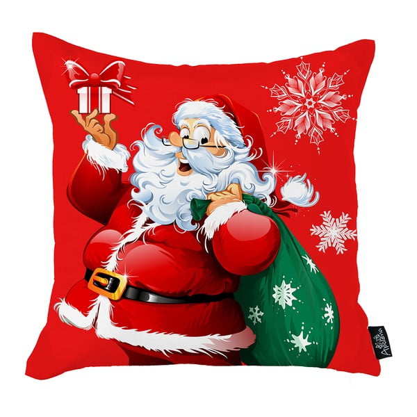 Sarkana Ziemassvētku spilvendrāna Mike & Co. NEW YORK Honey Christmas Santa Claus, 45 x 45 cm