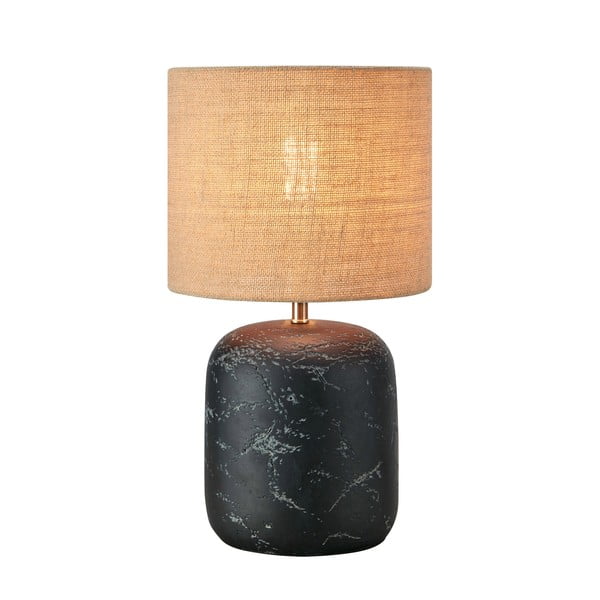 Melna/dabīga toņa galda lampa ar džutas abažūru (augstums 45 cm) Montagna – Markslöjd