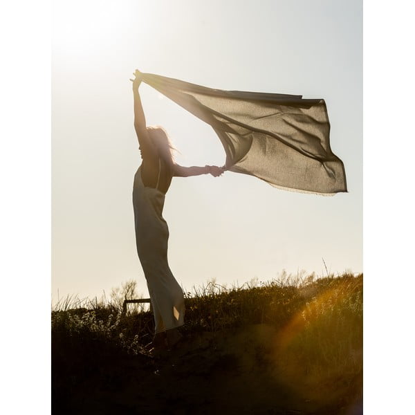 Bēšs pleds ar kokvilnu Euromant Summer Linen, 140 x 180 cm-image-2