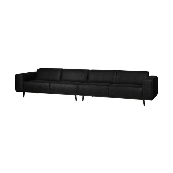 Melns zamšādas dīvāns BePureHome Statement, 372 cm-image-1