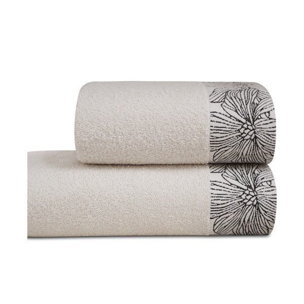 Ziloņkaula krāsas frotē kokvilnas dvielis 50x100 cm Valencia – My House-image-2