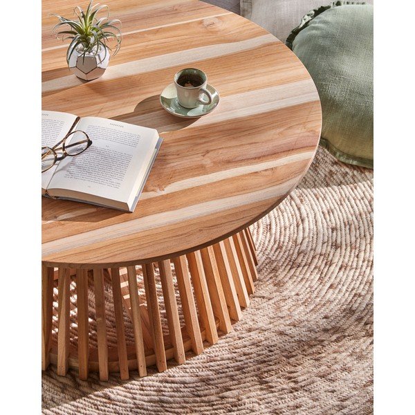 Žurnālgaldiņš no tīkkoka Kave Home Irune, ⌀ 80 cm-image-3