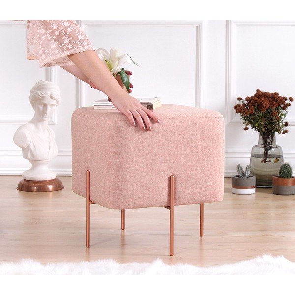 Gaiši rozā pufs Copper – Artie-image-1