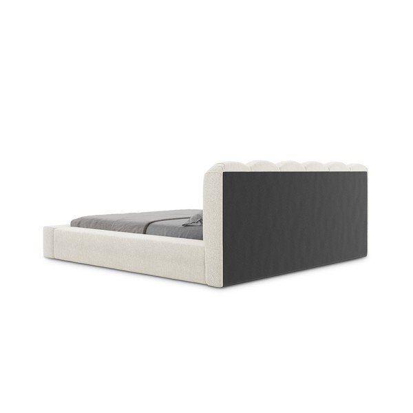 Krēmkrāsas polsterēta divvietīga gulta ar veļas kasti un redelēm 180x200 cm Mano – Makamii-image-4