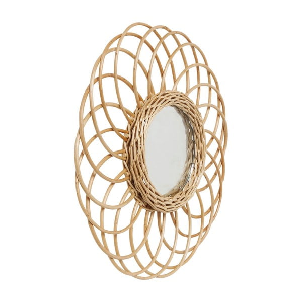 Sienas spogulis ar rotangpalmas rāmi Kare Design Swing, Ø 34 cm-image-2